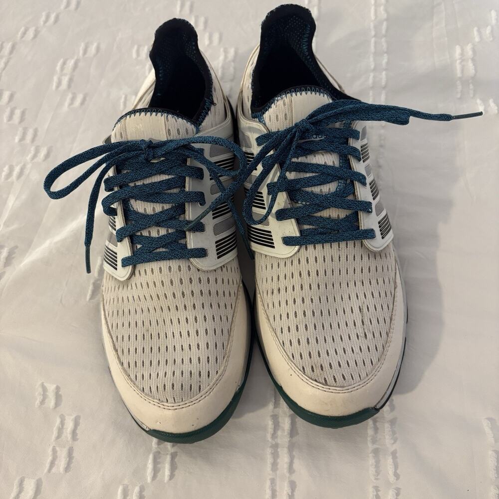 Adidas Spikeless Mesh Golf Shoes White Teal Laces Lightweight Men’s Size 9 - Picture 7 of 10